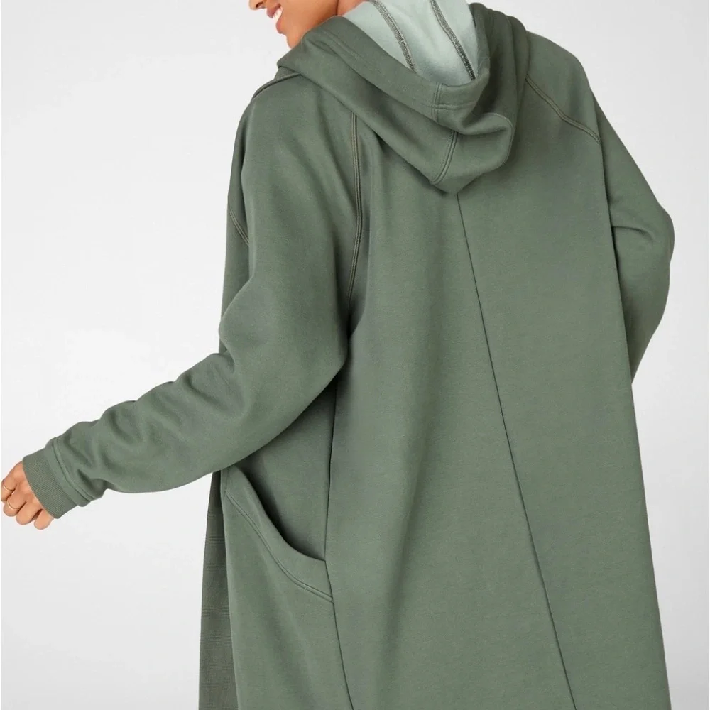 Fabletics Cream Hooded Cardigan - Picture 8 of 8